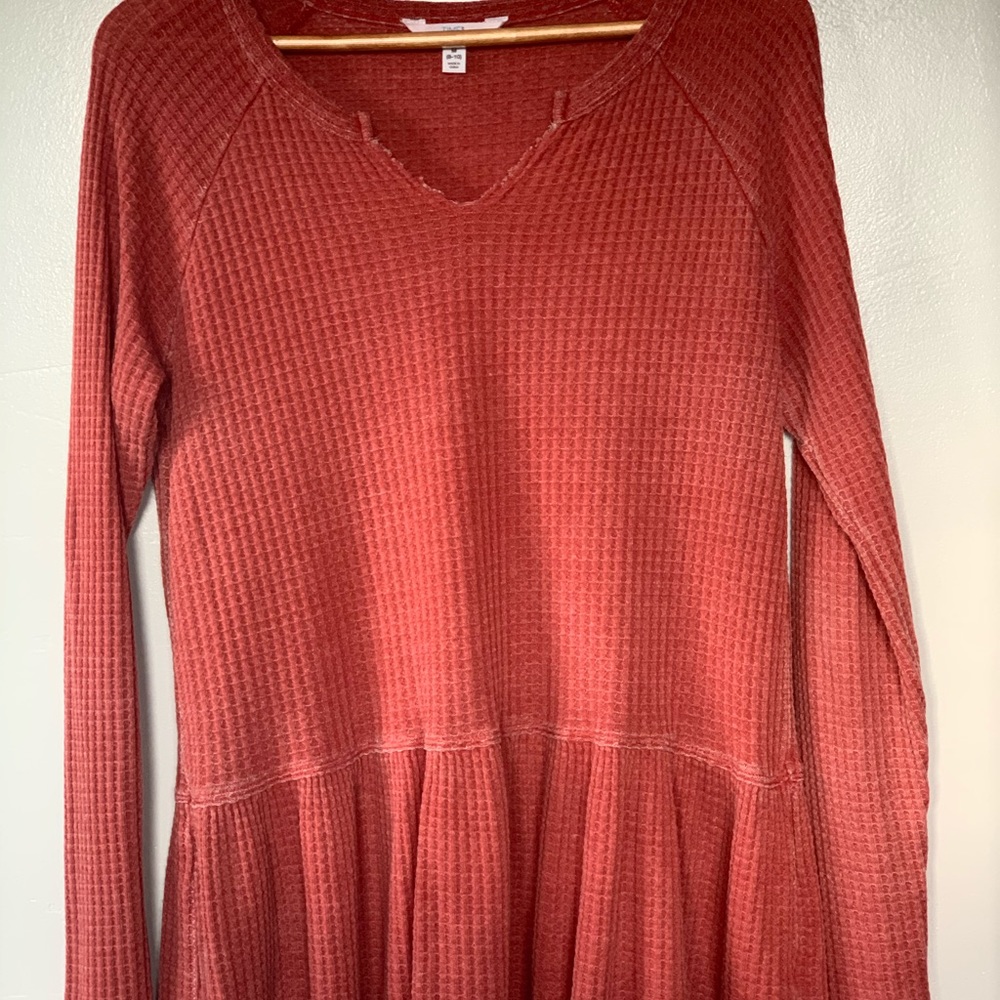 Peplum thermal sweater